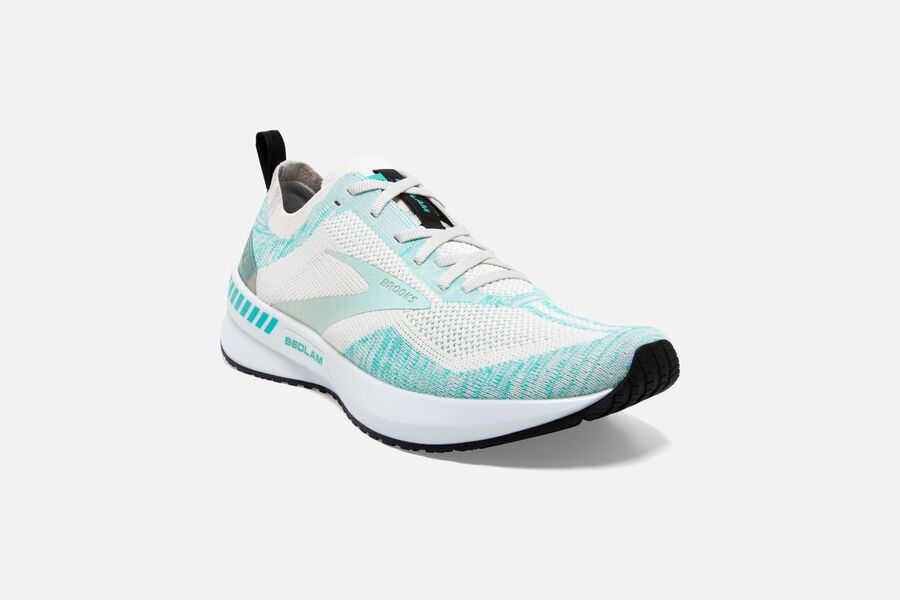 Brooks Running Shoes - Bedlam 3 Road Womens - White/Turquoise - TVM-207596